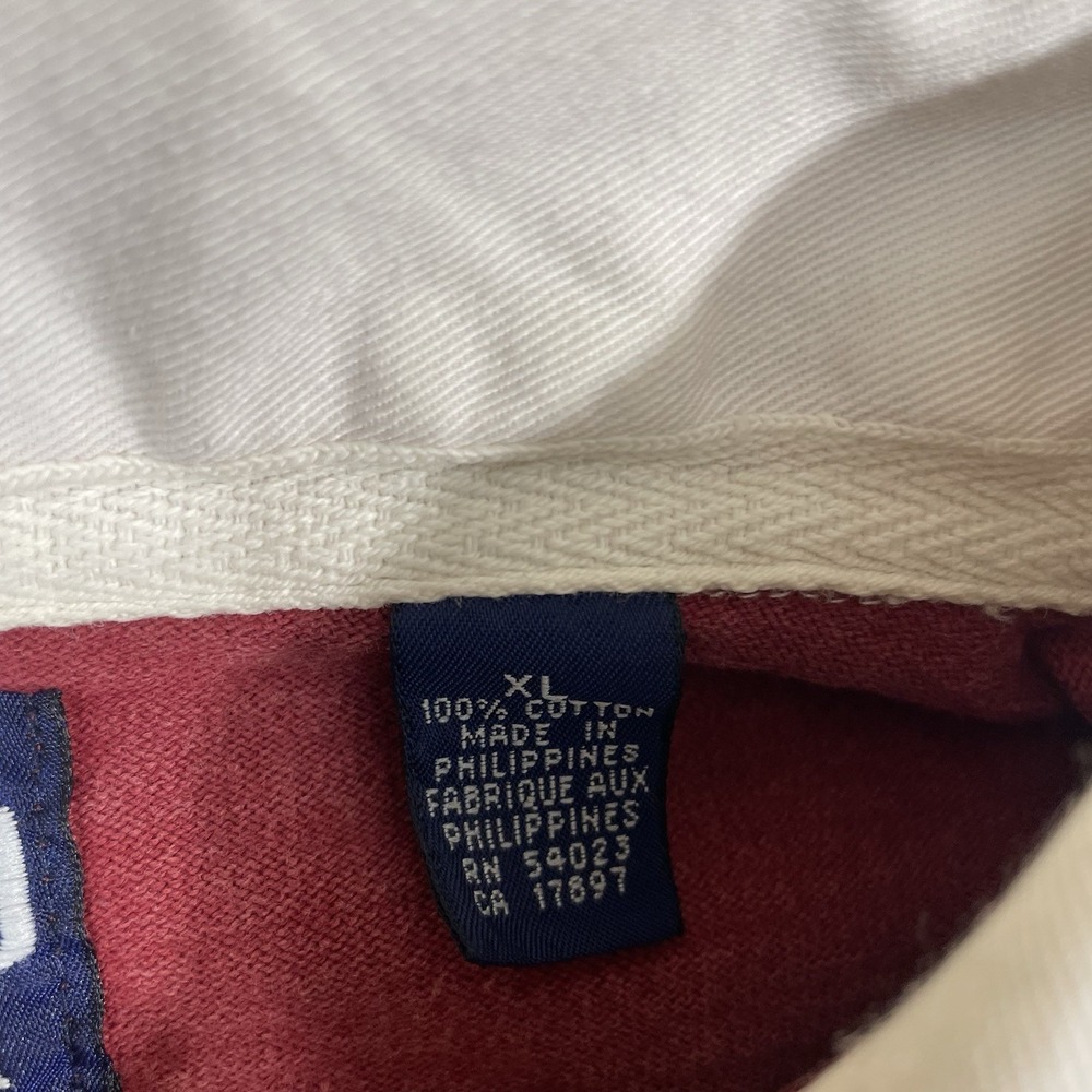 Vintage 90s Gap Long Sleeve Rugby Shirt Size XL Collard Red Navy Colorblock - Picture 6 of 6